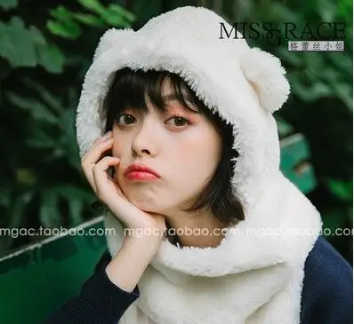 milk white Шляпа периметру утолщение искусственного меха кролика уха протектор крышка Лэй Фэн крышка полета шляпа женская зимняя термальная - Цвет: milk white