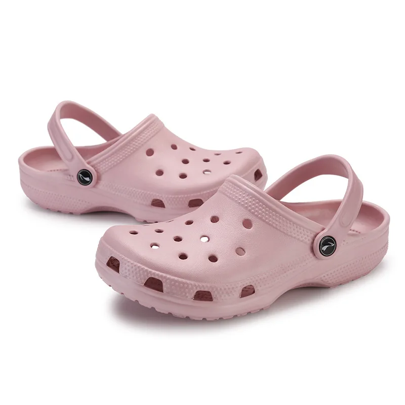 

2019 New Men Sandals Summer Slippers Shoes Croc Fashion Beach Sandals Casual Flat Slip on Flip Flops Men Hollow Shoes