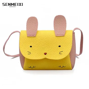 

2018 PU Leather Children's Small Bags Baby Shoulder Messenger Bags Cute Cartoon Wallet Bags For Girls Candy Color Crossbody Bags