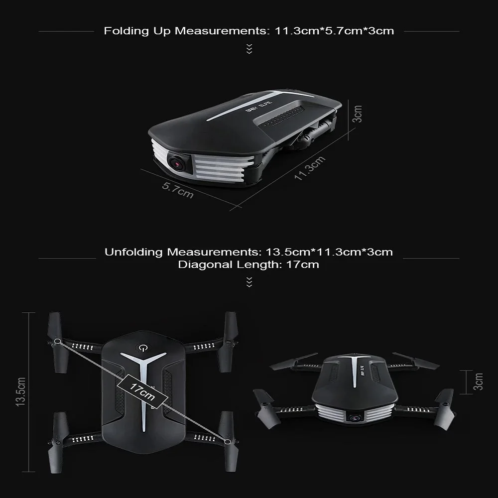 Складной Дрон JJRC H37 селфи путешествия RC мини Квадрокоптер с Wi Fi FPV 720P HD камерой