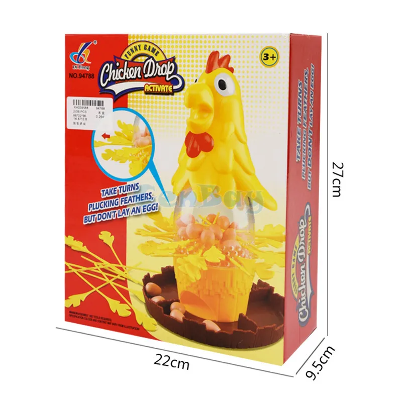 Забавные Дети курица капля настольная игра плюнуть перья от курицы, не отпуская яйца интерактивные игрушки для детей