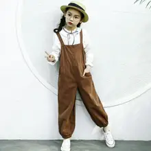 Комбинезоны для маленьких девочек; комбинезон; коллекция года; сезон весна; корейский стиль; Модный Детский Повседневный Комбинезон; детские брюки; однотонные Свободные Комбинезоны; Y527
