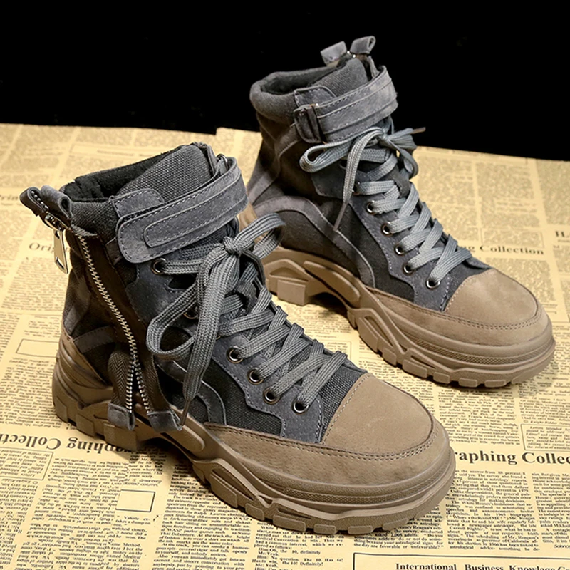 

Moxxy Punk Martin Boots Platform Sneakers Women Rubber Boots Ankle Boots For Women Vintage Rivet Combat Army Shoes Woman Creeper