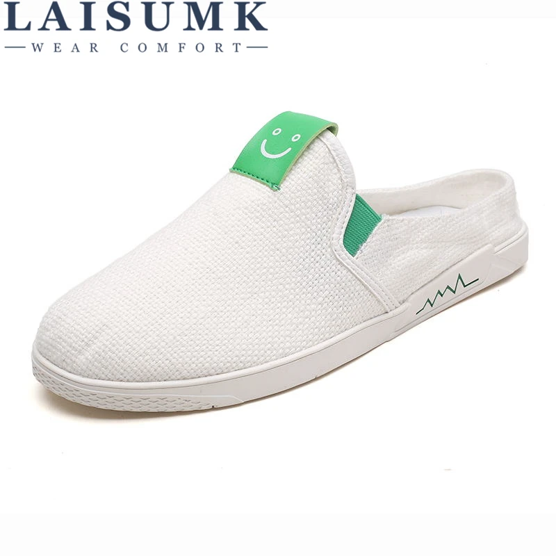 

LAISUMK Summer Canvas Shoes Men Casual Espadrilles Men Breathable Slip On Shoes Denim Fisherman Designer Loafers