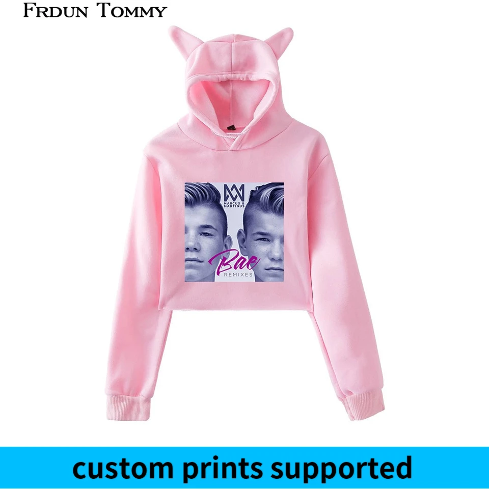  Marcus &martinus Cat Ear Sweatshirt 2018 New Ouewear Women Favorite Twin combination Cute Cat Ear S