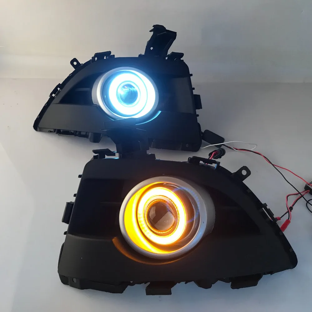 RQXR противотуманная фара вождение свет в сборе для Mazda 5 2008-11 cob angel eye светодиодные дневные ходовые огни сигнал поворота