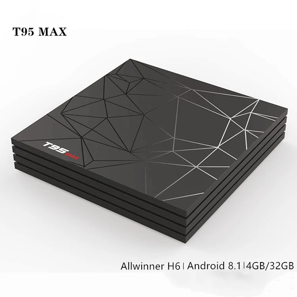 

T95MAX 4GB RAM 32GB 64GB ROM Smart 6K TV BOX Android 8.1 T95 MAX Allwinner H6 Quad Core H.265 HD 2.4G Wifi Youtube Set Top Box