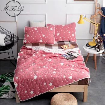 

Star Print Gauze Cotton Summer Quilt Pentagram Comforter Towel Throw Blankets for Adults Kids Plaid Bed Cover Bedspread Sheet