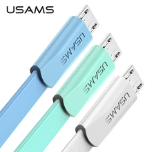 USAMS Micro USB кабель для samsung S7 S6 Xiaomi redmi 5a кабель 2A Быстрая зарядка кабель для передачи данных для Android MicroUSB Кабели для мобильных телефонов