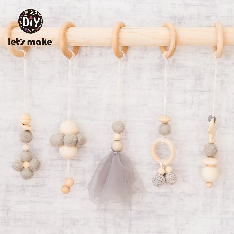 Let's Make Baby Toys Play Gym Toy 5pcs/SetBoys And Girl Gift Cartoon Shape Stroller Hanging For Kids 0-12 Months Baby Ratles