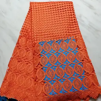 

Madison Best Selling African Lace Fabric Swiss Voile Lace.High quality Guipure Lace Fabric With Orange African Cord Lace