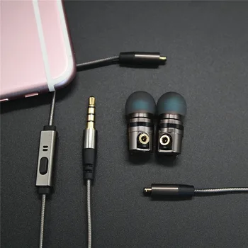 

diy earphone with mic TPE Aluminum Platinum Line Pluggable type