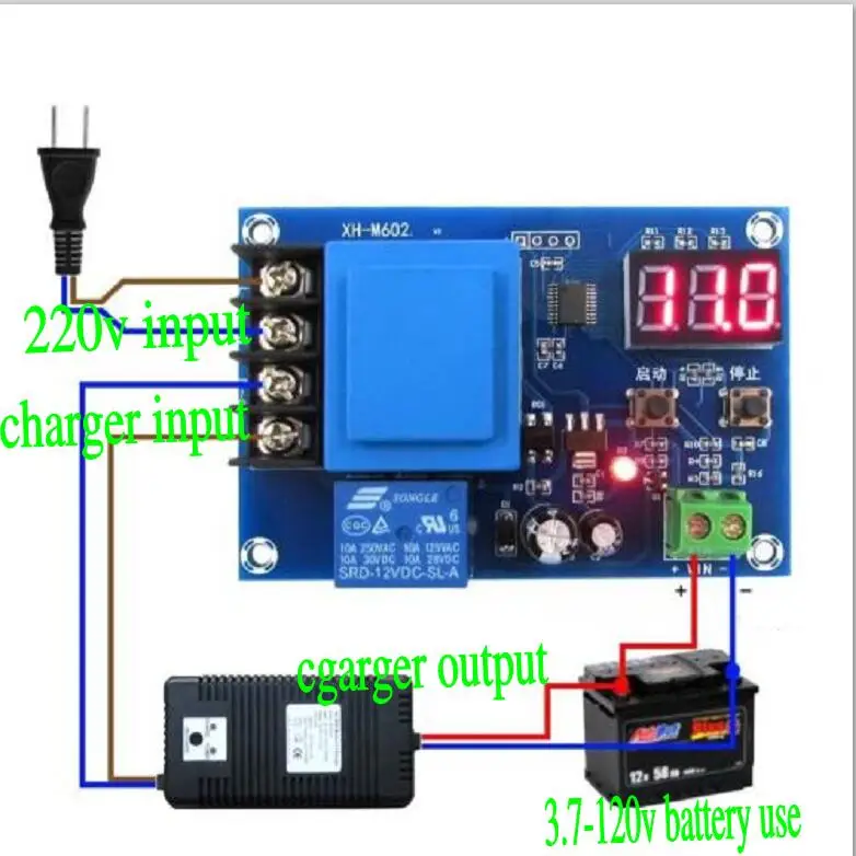 NC 3,7-120 V 12V литиевая батарея зарядное устройство переключатель управления зарядная плата