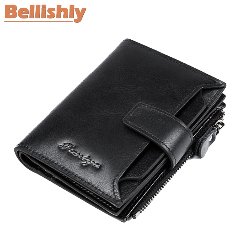 

Bellishly New Men Wallet Brand Famous Money Wallets Genuine Cow Leather Fashionable Casual Boyfriend Gifts Man Banknotes Purse