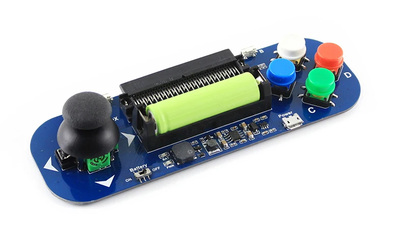 

Gamepad module for micro:bit, Joystick and Buttons,plays music, powered from battery, also charges the battery