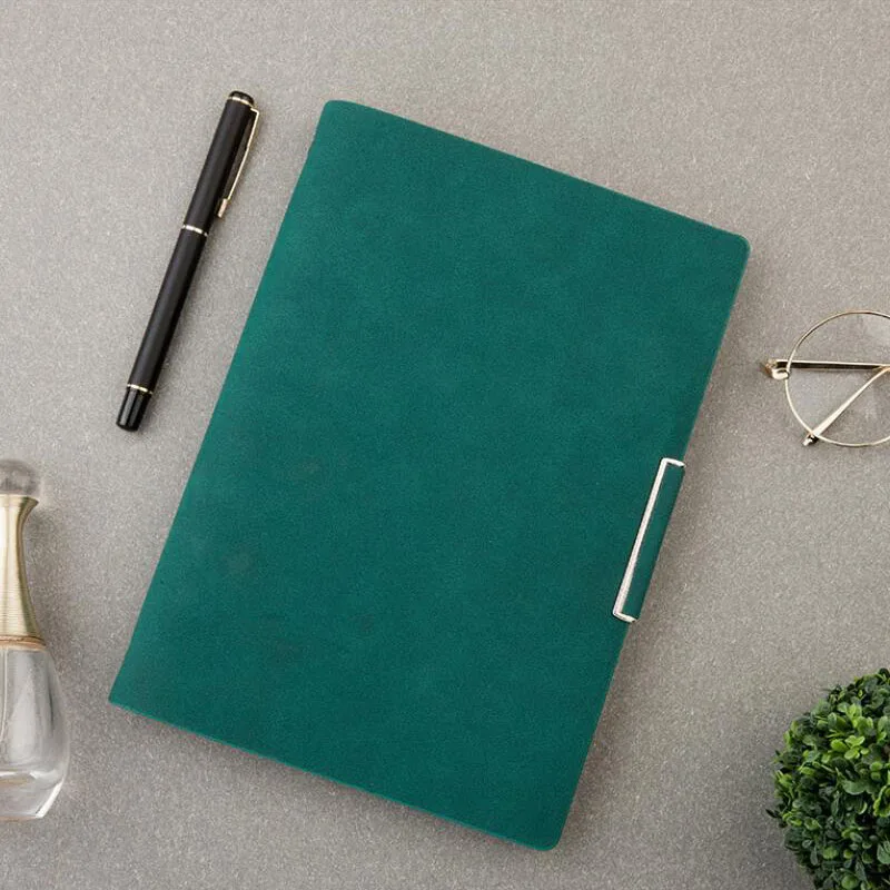 

A5 eco-friendly flannelette high-end business notebook creative leather loose-leaf copy leather pu notepad custom ogo