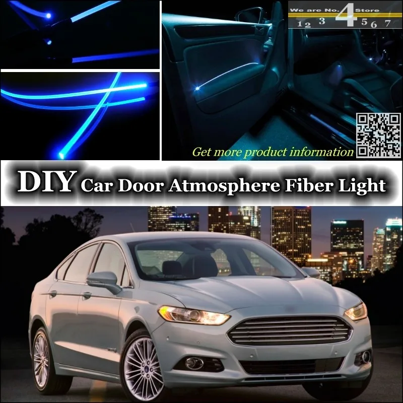 Для Ford Fusion интерьерный светильник окружающего воздуха для настройки атмосферного волоконно-оптического диапазона светильник s внутренняя дверная панель Освещение ремонт