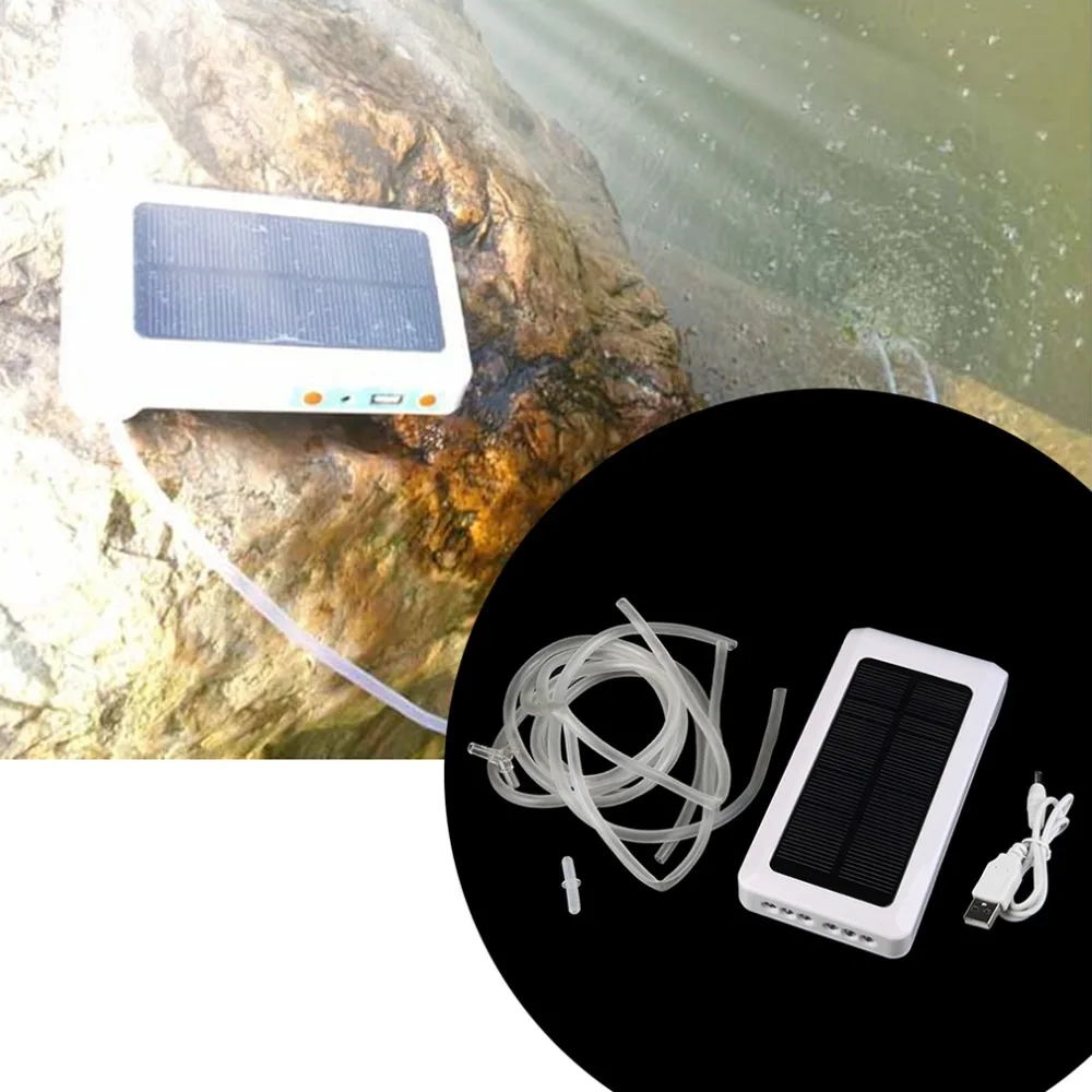 

New Arrival Fish Aquatic Air Pump Solar Power Panel Oxygen Oxygenator Aerator for Pool Pond Portable