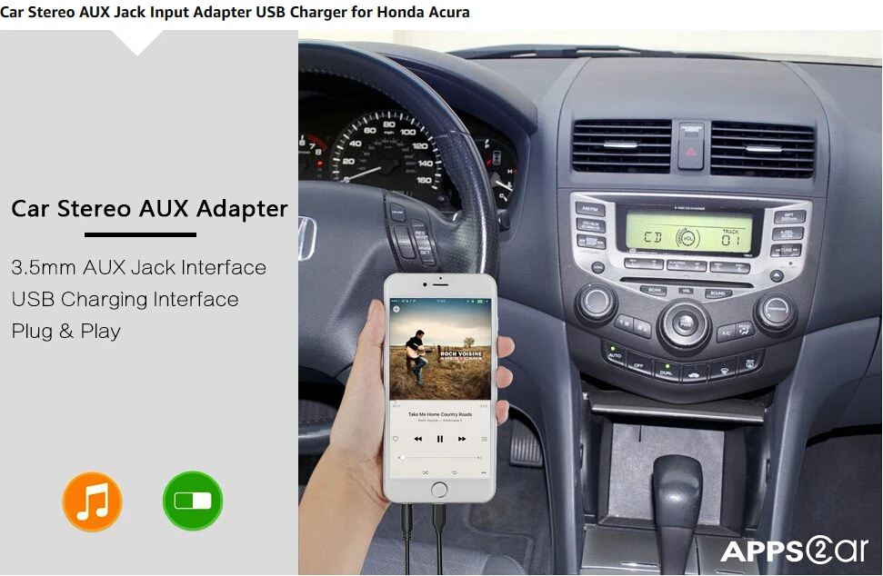 Apps2carカーステレオaux入力アダプタ補助mp3キットusb充電ポート 新世代 セレクトホンダアキュララジオ Car Radio Mp3 Aux Generator Hondagenerator Charger Aliexpress