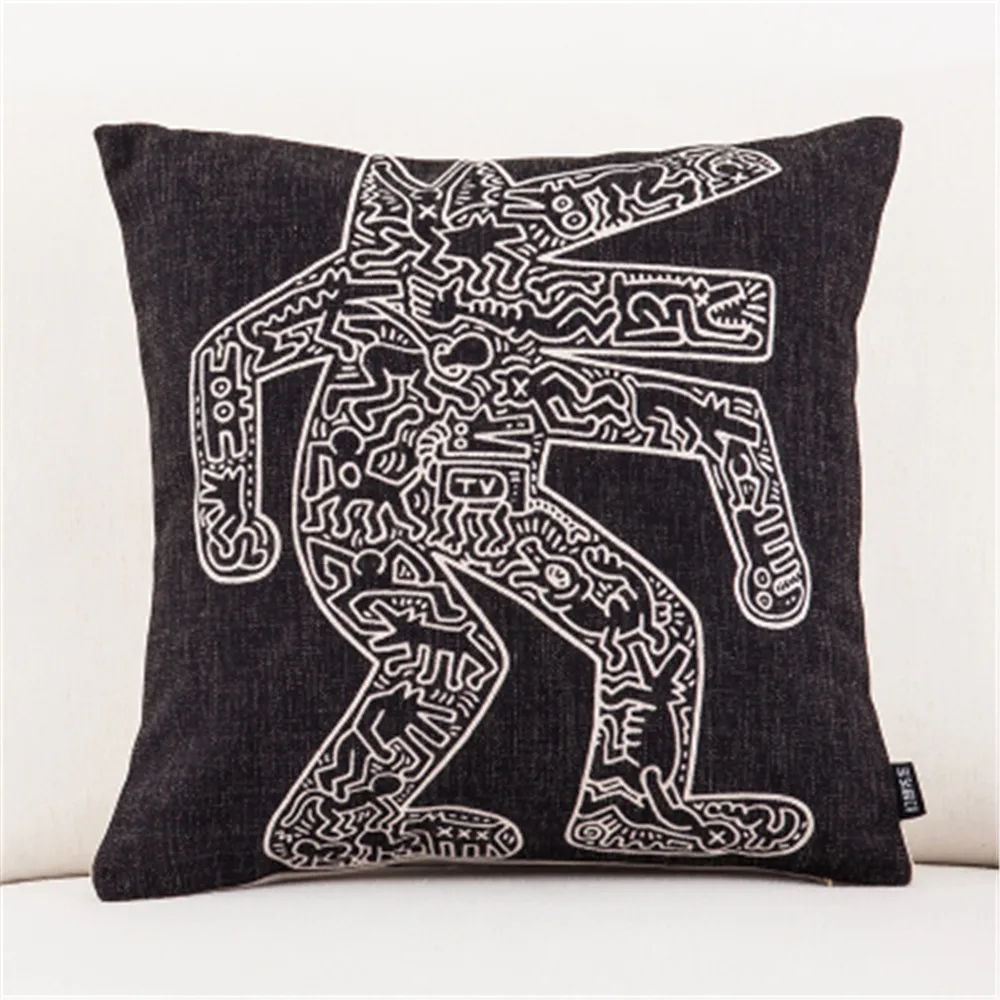 Keith Haring Граффити Печатные квадратные декоративные пледы Наволочки чехол для подушки наволочка для дивана дома Capa De Almofadas 45x45 см