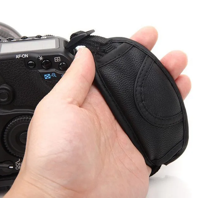 Leather Hand Grip Wrist Strap for DSLR Cameras Suitable for Nikon Canon(Black) 3