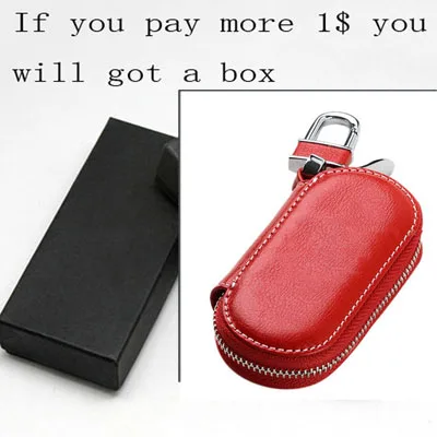 KUNBABY для мужчин/для женщин автомобиля сумка для ключей ключи цепи чехол держатель натуральной кожи ключ бумажник для Abarth - Название цвета: Red with box