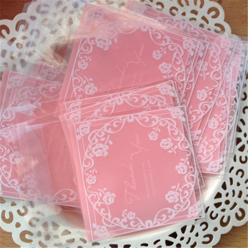 Cute Transparent Baby Shower Baking Food Biscuit Cookie Self Adhesive Small Packaging Package Bakery Plastic Candy Bag
