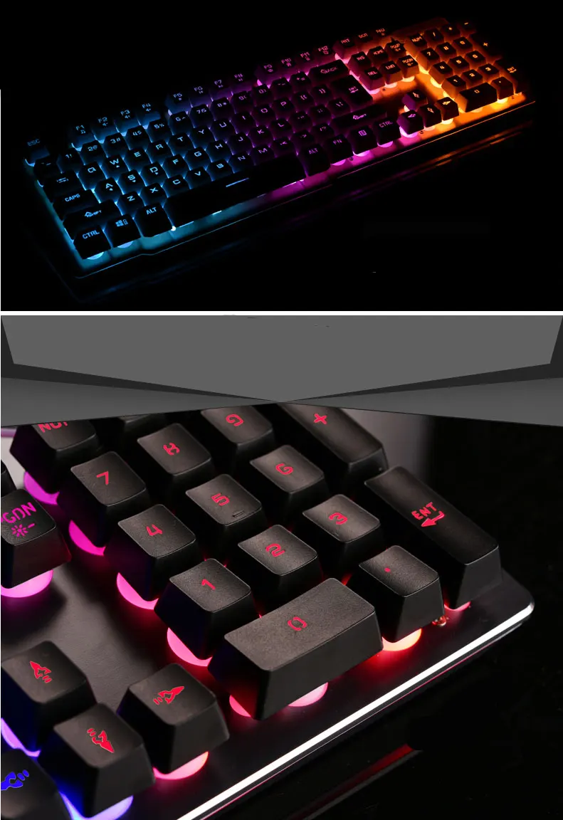 MK500 беспроводная клавиатура перезаряжаемая подсветка игровая зарядка подсветка беспроводная клавиатура панель из сплава подходит для рабочего стола
