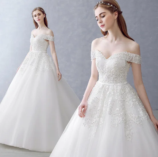 Vestidos de novia 2018 невесты торжественное платье бальное с короткими рукавами