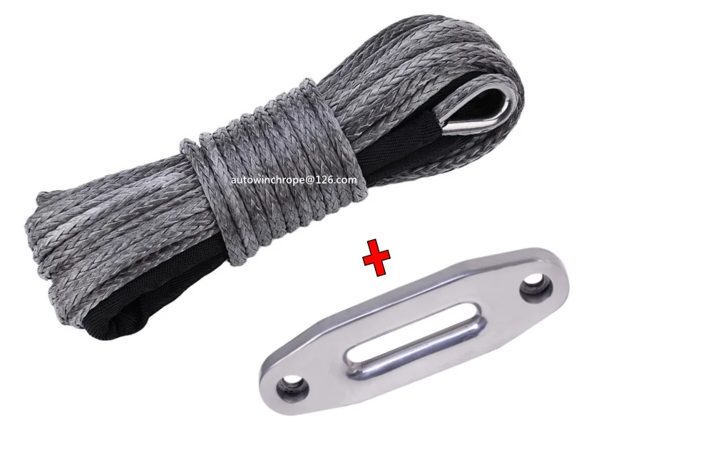 

Free Shipping Gray 3/16"*50ft ATV Winch Line&4000lbs Rope Fairlead, Off Road Rope for Winch Accessaries,Synthetic Winch Cable