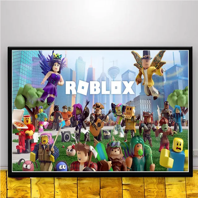 487 7 De Descuentofx1713 Roblox De Juego Clásico De Vídeo De La Serie De Cómics Película Cartel Arte De La Seda Luz De Casa Pared De Impresión - 
