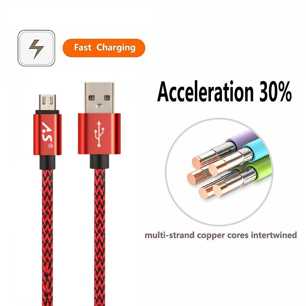 AS المصغّر usb كابل شاحن مزامنة بيانات كابل شحن سلك سريع ل شاحن هاتف محمول يعمل بنظام تشغيل أندرويد 3 M 2 M 1 M ل سامسونج HTC Xiaomi سوني