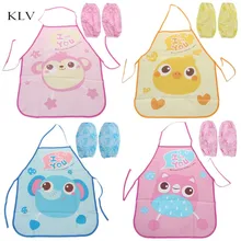 1 комплект, Детский фартук, рукава, детская живопись, кухня, для приготовления пищи, водонепроницаемая защита