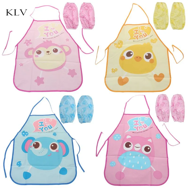 

1 Set Kids Apron Sleeves Children Painting Kitchen Cooking Waterproof Protection