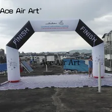 Портативный 6,5 mW x 4 m H черный и белый надувной старт финишная АРКА, спортивная гоночная АРКА, арка для Западной гонки приключений