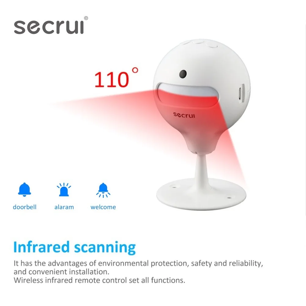 

Secrui M3 Welcome Device Detector Shop Store Home Welcome Chime Wireless Infrared Motion Sensor Door Bell Alarm Entry Doorbell