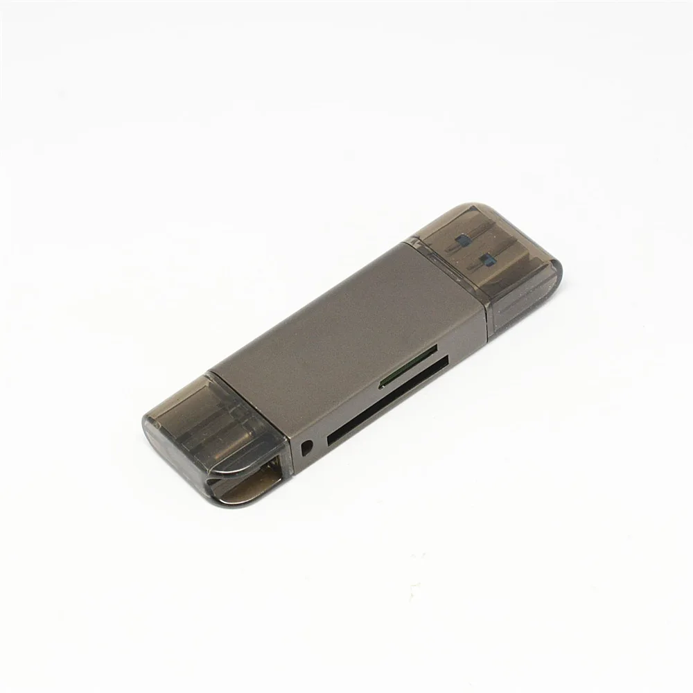 USB 3,0+ type-C+ Micro USB кард-ридер SD TF карта OTG адаптер мобильный телефон USB C кард-ридер для телефона компьютер - Цвет: Gray