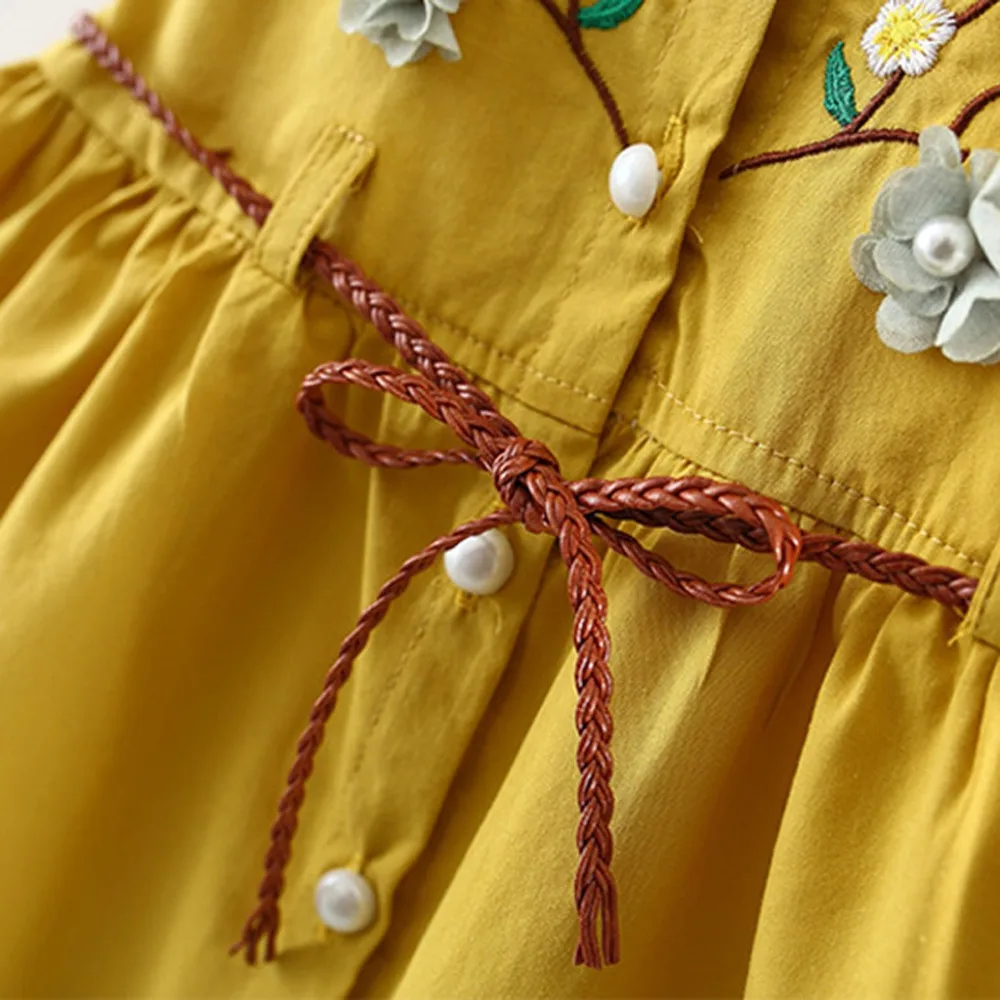 Нарядное платье для маленьких девочек платья принцессы на шнуровке с цветочным рисунком хлопковые кружевные Детские платья с оборками для маленьких девочек; Мода года