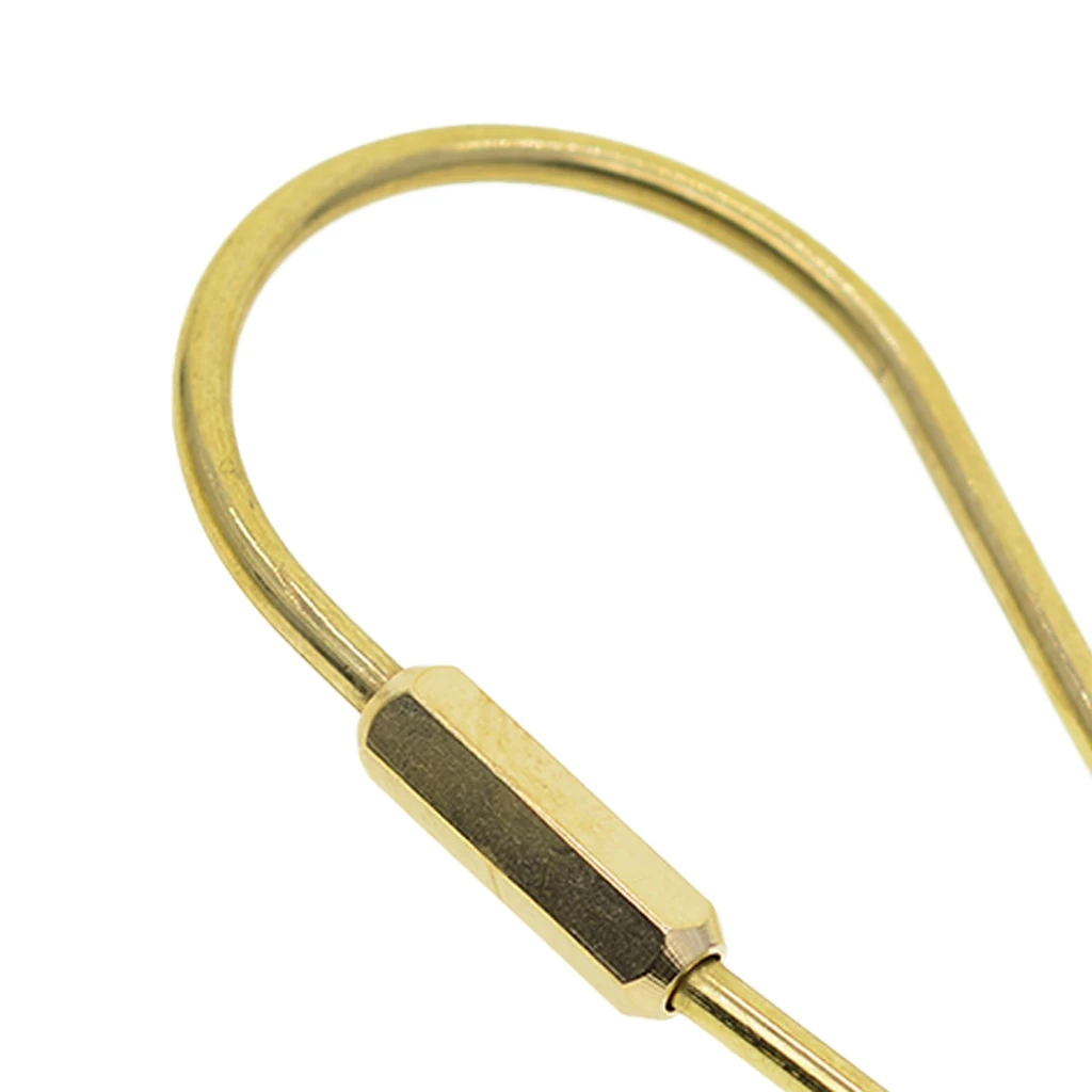 6pcs Durable Brass Screw Locking Clasp Carabiner Key Ring Keychain Key Holder Accessories Gold