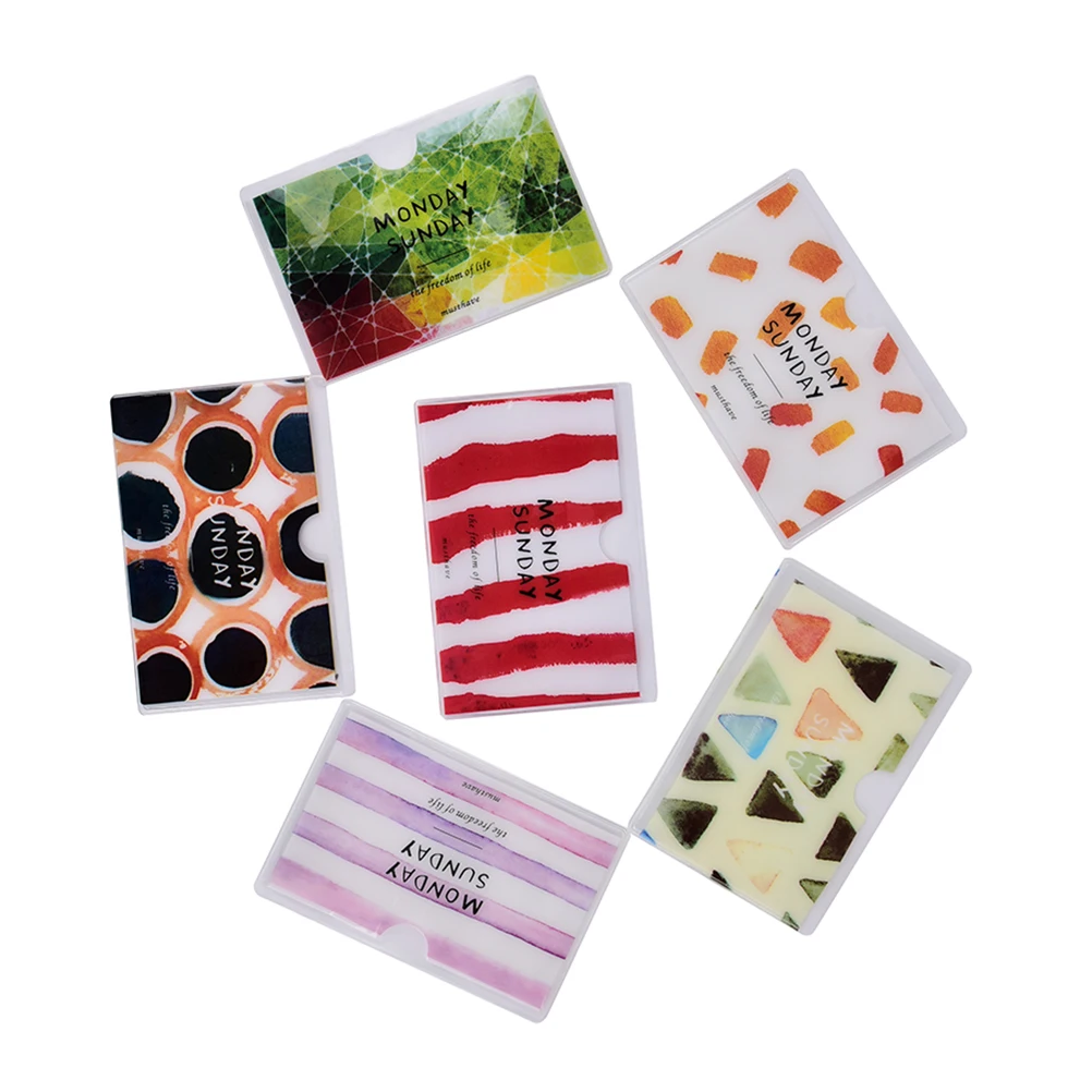 

1PCS Summer Travel Fashion Transparent PVC Credit Card Holder Women Bag Transport Bus Car Card Business Credit Card Cover Case