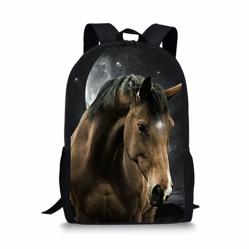 ELVISWORDS школьные сумки для детей, девочек, красивый декор с изображением лошади, принт, рюкзак для подростков, милый школьный рюкзак с изображением лошади, Mochila Escolar - Цвет: YQ1526C