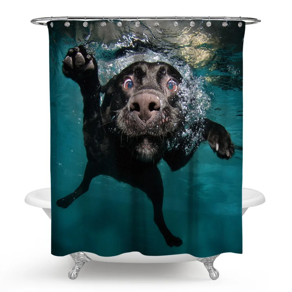 Детская занавеска для душа собачья Штора розовая девочек ванная комната штора