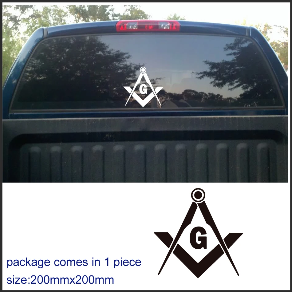 

Custom 1PC Freemason Compass Sticksers Masonic Square Illuminati Mason Window Car Trunk Graphic Vinyls Retail Wholesale Decals