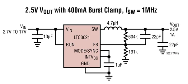 LTC3621EDCB LTC3621IDCB 2 LTC3621 17 V 1A синхронный понижающий регулятор с 3.5uA колыбельный|regulator| |