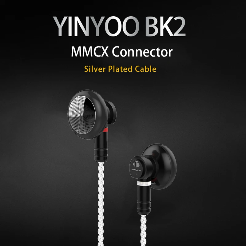 

BK2 DIY MMCX Earbud 14.8mm Dynamic Driver Headset HIFI Metal Earphone Earbud MMCX Detachable Cable for iPhone Android