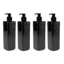 4 шт квадратное пустое мыло, бутылочки с насосом для лосьона с винтом на насосе для лосьона, отлично подходит для эфирных масел, лосьонов и жидкости 500 мл черного цвета