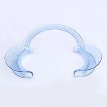 Стоматологический ортодонтический Ретрактор для щек отбеливание зубов втягиватель для щек C Тип прозрачный синий большой и маленький размер 1 шт