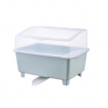 

Kitchen Cupboard with Lid Drain Rack Mounted Tableware Storage Box Storage Box Rack Storage Cabinet Large Double Layer Dish Rack