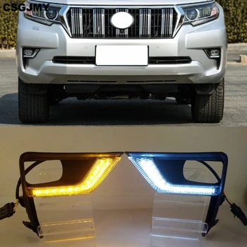 

CSGJMY 2PCS LED For Toyota Land Cruiser Prado 2018 Daytime Running Light Car Accessories Waterproof 12V DRL Fog Lamp Decoration