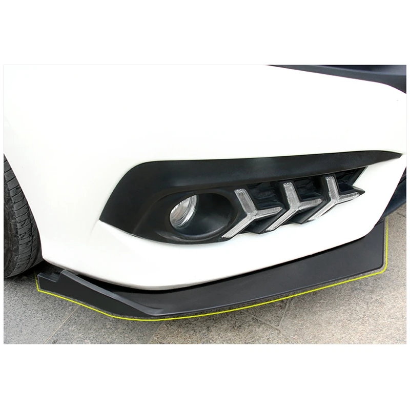Для Honda Civic Седан ABS Матовый черный автомобиль передний бампер губ рассеиватель разветвители Canard автомобилей Аксессуары Укладка 2 шт